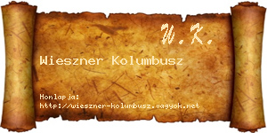 Wieszner Kolumbusz névjegykártya